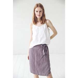 Jupe courte d'été en lin respirant pour femmes Mini Aline avec ceinture Vêtements de plage à la mode pour temps chaud - Product Image 6