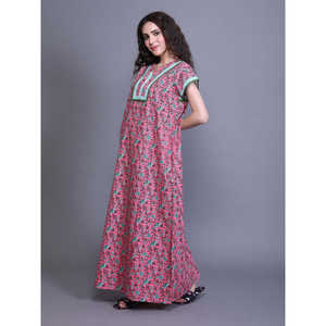 Bata de dormir para mujer 100% algodón estampada con bolsillo lateral, cintura elástica con cordón, suave y transpirable, talla 3XL para invierno - Product Image 4