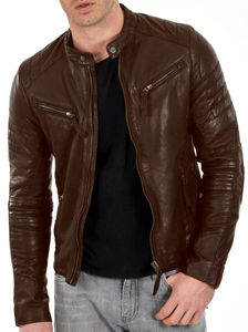 Chaqueta de cuero de ropa informal, precio adecuado disponible, servicio OEM, chaqueta de cuero de la mejor calidad, chaqueta impermeable para hombres - Product Image 2