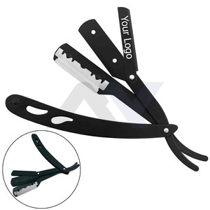 Nouveaux rasoirs droits pour hommes rasoirs de barbier bord droit près rasage barbe coupe gorge droite sécurité Shavette rasoir personnalisé - Product Image 1