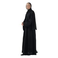Abaya noire classique pour femmes, robe islamique formelle et modeste, tissu Nida de haute qualité, style Dubaï, manches longues, robe simple
