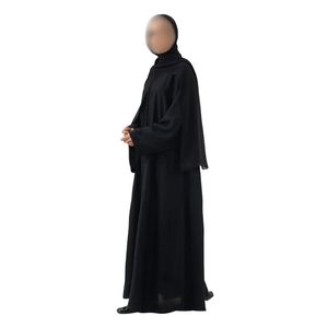Abaya noire classique pour femmes, robe islamique formelle et modeste, tissu Nida de haute qualité, style Dubaï, manches longues, robe simple - Product Image 3