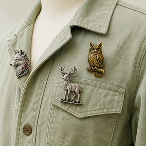Badges personnalisés en métal 3D en relief sur le thème des animaux de la montagne, broches sur mesure pour revers, vente en gros - Product Image 4