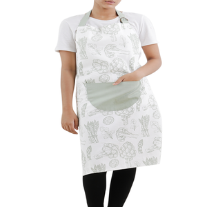 Ensemble de cuisine en coton à la mode avec tablier de taille gants de serviette de cuisine porte-pot avec sangles réglables pour la maison ou l'hôtel - Product Image 1