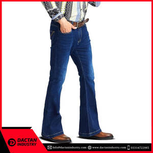 Professionnel fabriqué en usine meilleur fabricant tissu respirant hommes pantalons évasés Logo personnalisé en détresse 100% coton hommes pantalons évasés - Product Image 3