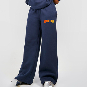 กางเกงขาบานเอวสูงสำหรับผู้หญิงกางเกงโยคะขาบานเอวสูงผ้าโพลีเอสเตอร์ออกแบบโลโก้ได้ตามต้องการ - Product Image 4