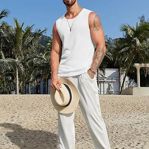 Camiseta sin mangas de alta calidad para hombre, ropa deportiva de gimnasio de algodón transpirable de secado rápido personalizada para entrenamiento, correr, cuello redondo, tamaño personalizado - Product Image 3