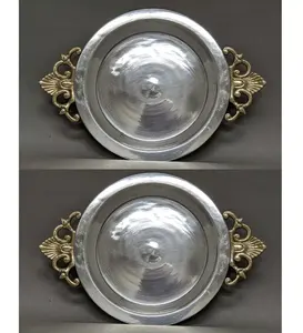 Plateau de service en aluminium personnalisable, léger, fait main, compatible avec les aliments, compatible micro-ondes, haute qualité, design tendance, direct - Product Image 2