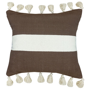 Hot Sale Decorative Cotton Plain <b>Cushion</b> cover Hand loom <b>cushion</b> cover Pillow Cover with Tassels for Bedroom from India - Product Image 1