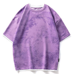 Personalizado DTG impreso pantalones cortos manga Camisetas cuello redondo transpirable de alta calidad de gran tamaño Boxy Loose fit 100% algodón camiseta para los hombres - Product Image 3