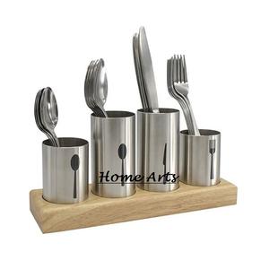 Soporte para cubiertos de acero inoxidable y madera Soporte para cubiertos con forma de tamaño personalizado de calidad superior al precio más bajo - Product Image 1
