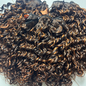 Cabello Humano Rizado Pixie, Trama Genius, Color Marrón Cobre Piano, Doble Trama, Cabello Virgen Vietnamita, Trama a Máquina - Product Image 5