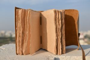 Main pleine fleur en cuir véritable clé Journal Antique coton tapis papier cuir livre Vintage nouveauté créative décoration de la maison - Product Image 6