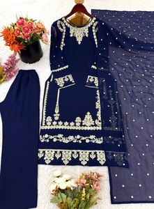 New <b>Festival</b> Wedding Wear With Faux Georgette Heavy Sequence Embroidery Work <b>Top</b> & Bottom With Sequence Embroidery Work Dupatta - Product Image 4