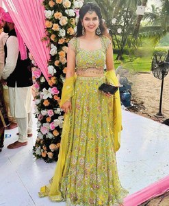 NUDAL WEAR LOURD DOUX NET RÉEL MIROIR TRAVAIL LEHENGAS CHOLI AVEC DUPATTA - Product Image 3