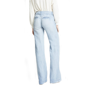 Femmes bleu clair taille haute Flare jean Stretch Bootcut Denim pantalon décontracté Slim Fit jambe large rétro bas - Product Image 6