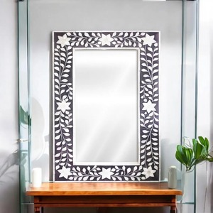 Le cadre de miroir d'incrustation d'os le plus vendu pour les intérieurs élégants de maison et de bureau disponible au prix d'usine d'Inde - Product Image 4