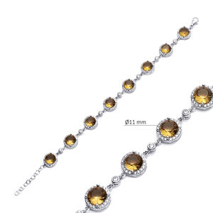 Pulsera de racimo de diseño redondo de sultanita, venta al por mayor, joyería fina de Plata de Ley 925 hecha a mano turca - Product Image 2