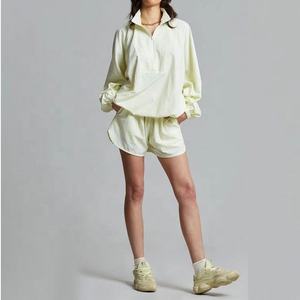 Ensembles courts pour femmes, deux pièces, polyester, haut à manches longues et short, ensemble coupe-vent, ensembles assortis pour femmes 2026 - Product Image 6