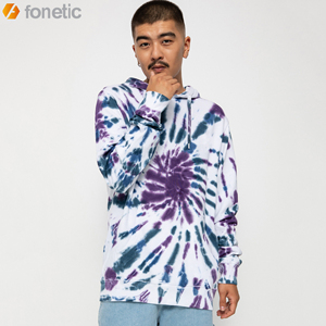 เสื้อกันหนาวมีฮู้ดสำหรับผู้ชาย,เสื้อมีฮู้ดผ้าฝ้าย100% พิมพ์ลายมัดย้อมเสื้อฮิปฮอปสตรีทหนาสไตล์วินเทจ - Product Image 3