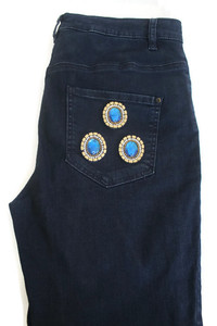 แผ่นปักลายหินคริสตัลสีฟ้าทรงกลมแผ่นปะติดลูกปัดสำหรับงานหัตถกรรมงานทำมืออุปกรณ์สวมใส่ชาติพันธุ์บนผืนผ้าใบ - Product Image 5