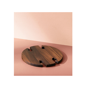 Dessous de plat en pierre de bois Table pendaison de crémaillère cadeau sous-verre ensemble forme ronde sous-verres avec support avec vente - Product Image 1