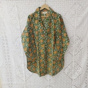 เสื้อเชิ้ตผ้าฝ้ายพิมพ์ลายบล็อกคุณภาพสูง แขนยาว ติดกระดุม ทรงบอยเฟรนด์ สวมใส่สบาย เสื้อผ้าผู้หญิง - Product Image 1