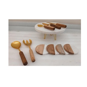 Soporte de mármol para pasteles con juego de cubiertos para el hogar y utensilios de cocina a precio económico plato de mármol blanco para pasteles para hotel - Product Image 3