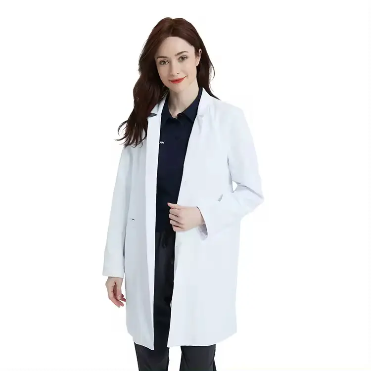 Wholesale White Lab Coat Hospital Nursing Uniforms Medical Custom Label Slim Long Unisex Lab Coats by Raw To Fine