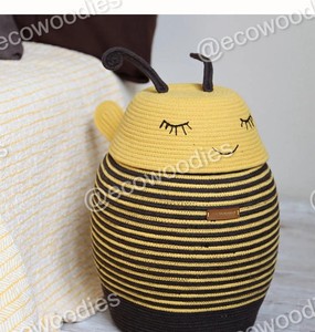 Eco-Friendly Woven Baby Storage <b>Basket</b> Cute Bear <b>Nursery</b> Organizer for Toys, Laundry & Essentials - Product Image 2