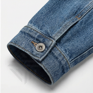 Chaqueta Vaquera de Invierno Personalizada para Hombre, Estilo Vintage, Transpirable, Exterior de Nailon y Algodón, Teñido Liso con Pigmento - Product Image 6