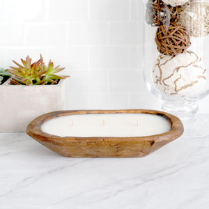 Meilleur prix de gros bol à bougie en bois de mangue bougie de soja bol sculpté à la main pour la maison mariage décoration noël décorer cadeaux - Product Image 3