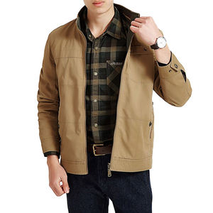 Chaquetas 2025 para hombre, abrigo de algodón informal Reversible, chaquetas chinas clásicas de dos lados, verde militar caqui y Azul Marino - Product Image 2