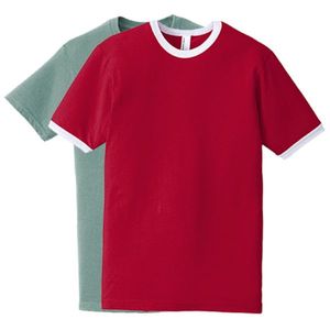 Personnalisé 220 Grammes T-shirt Homme avec Garniture Contrastée Col Ras Du Cou Demi Manches Longues Bloc De Couleur Deux Tons Imprimé Coupe Surdimensionnée - Product Image 4