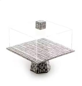 Vente chaude en forme de carré acrylique Dessert serveur présentoir nacre couvercle supérieur pour servir des gâteaux et des pâtisseries - Product Image 6