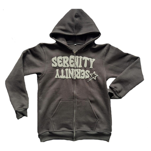 เสื้อฮู้ดแบบมีซิปพิมพ์ลายพัฟผ้าฝ้ายออกแบบได้ตามต้องการ - Product Image 4