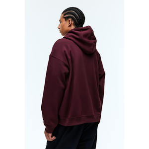 <b>Men's</b> Oversized Pullover <b>Hoodie</b> Custom LOGO Basic Blank Sweatshirts Thermal <b>Thick</b> Fleece 100% Cotton Plain Black Color - Product Image 5