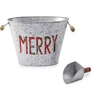 Best Quality Galvanized Tin Christmas <b>Ice</b> <b>Bucket</b> Gray Color Fancy Design Christmas Decoration Beverage Tubs <b>Ice</b> <b>Buckets</b> for Sale - Product Image 4