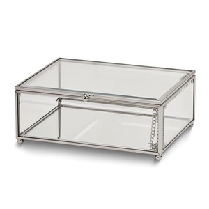 Caja de cristal de forma geométrica elegante con marco de latón dorado y pies de bola para joyería, mini terrario y exhibición de anillos de boda - Product Image 3