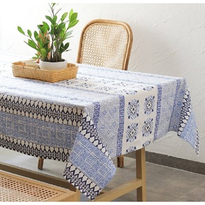 Custom design for home modern design Dust-proof 100% Organic Cotton GOTS Certified <b>Table</b> <b>Cloth</b> From India - Product Image 1