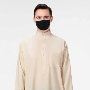 Hombres Al Daffah Thobe manga larga árabe moda bata nueva llegada musulmán largo Thobe de talla grande térmica para otoño - Product Image 1