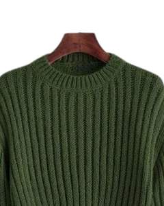 เสื้อสเวตเตอร์ไหมพรมสีเขียวเข้ม แขนยาว ทรงครอป สำหรับผู้หญิง ใส่สบาย อุ่น ยืดหยุ่น แฟชั่นลำลอง เหมาะสำหรับฤดูหนาว - Product Image 4