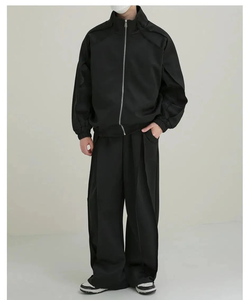 Survêtement à fermeture éclair unisexe, sweat-shirt, fléchettes, printemps, automne, surdimensionné, 2 pièces, polaire technique - Product Image 3