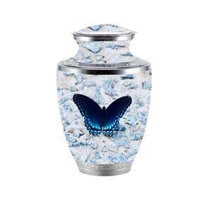Suministros funerarios Urna de aluminio para adultos Tema de puesta de sol Urna de cremación impresa para adultos para cenizas humanas Contenedor de cenizas de entierro Tarro - Product Image 4