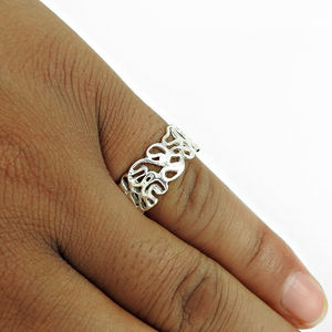 Style à la mode femmes mode bague spéciale 925 Sterling argent fin plaine à la main bandes bijoux fournisseur fabricant grossistes - Product Image 2