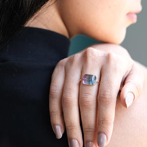 แหวนทัวร์มาลีนชีวภาพ 10.42 กะรัต พร้อมจำหน่าย แหวนทองคำแท้ 14k ชุบทองคำขาว ประดับเพชร แหวนหมั้น เครื่องประดับพลอยประจำเดือนตุลาคม - Product Image 3