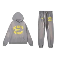 Ensemble de sweat-shirt à capuche en molleton de haute qualité BIGAPE pour homme, décontracté, automne, imprimé à l'écran, respirant, 100% coton, 380g