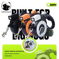 Laisse rétractable pour chien LED 5 en 1, laisse pour animaux de compagnie en nylon robuste pour grands chiens