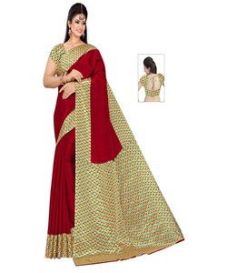 Sari de créateur pour adultes Banarasi soie avec pierre pour mariage et fête en mousseline de soie viscose coton modal - Product Image 2