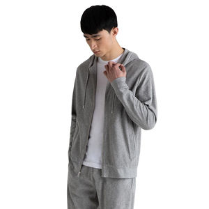 Sudaderas con capucha de lana de invierno de poliéster y algodón 100% para hombre, sudaderas con capucha térmicas de patrón sólido con capucha personalizada - Product Image 1